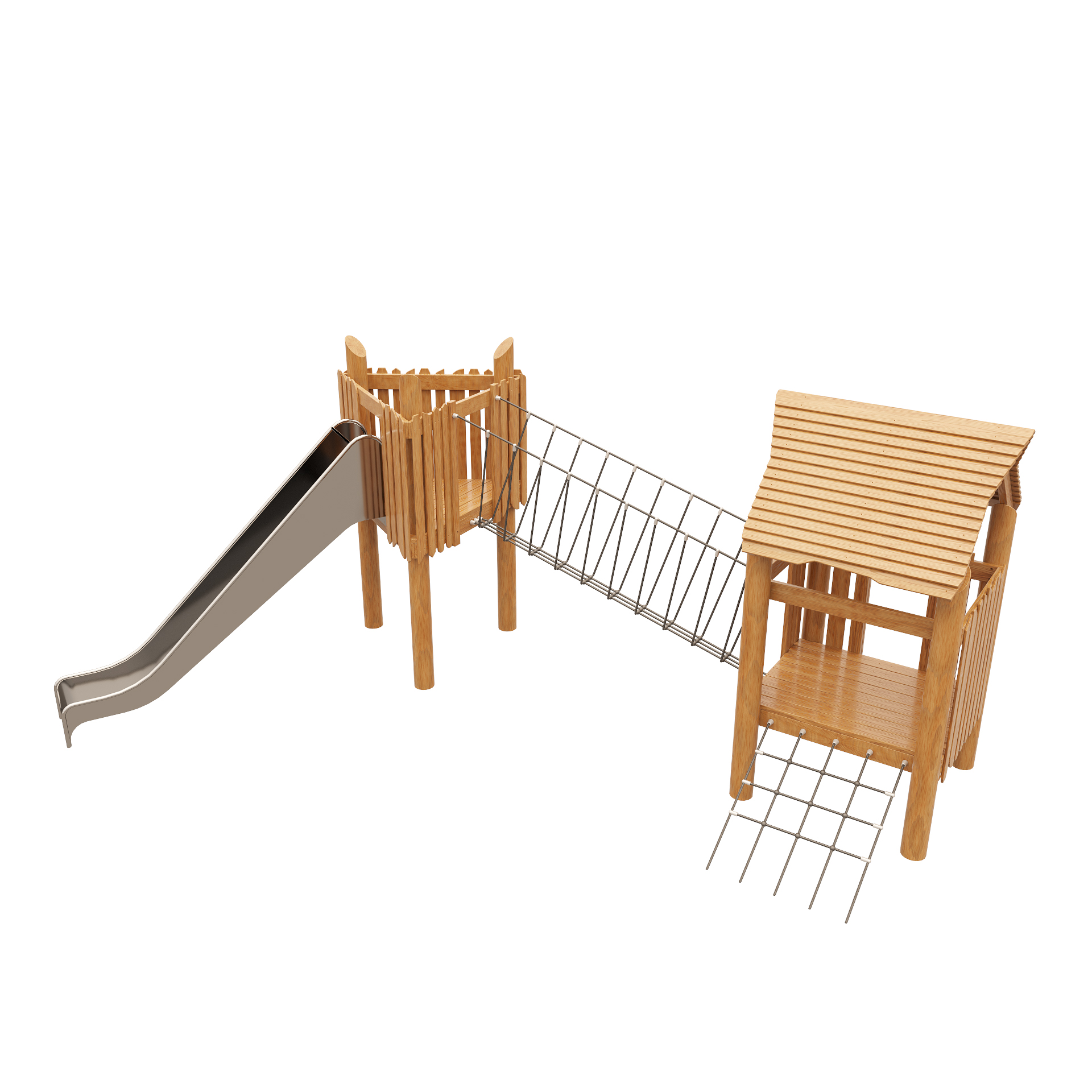 Игровой комплекс "Домик с переправой" и горкой